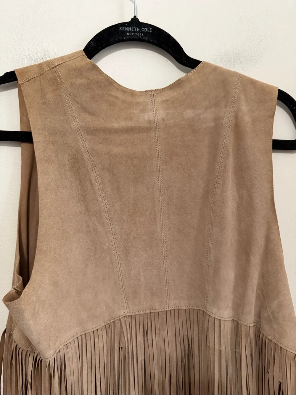 LAMARQUE Collection Suede Fringe Vest Women’s Medium Tan Western Boho Festival - Picture 13 of 13